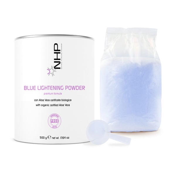Безаміачна освітлювальна пудра для волосся NHP Blue Lightening Powder з органічним алое вера, 500 г